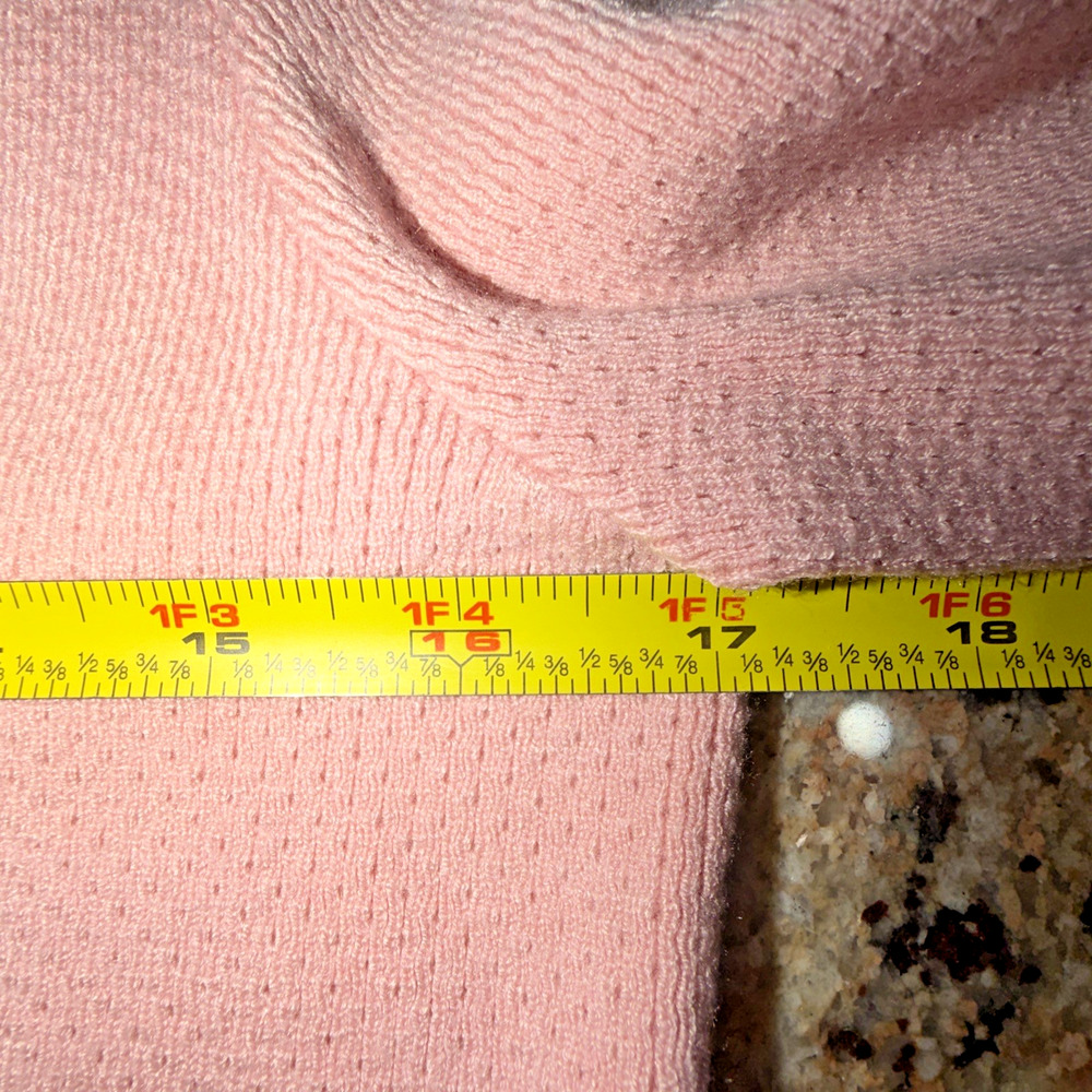 Ann Taylor Pink Ruffle Cuff Sweater Medium Feminine Knit Top - Picture 4 of 8